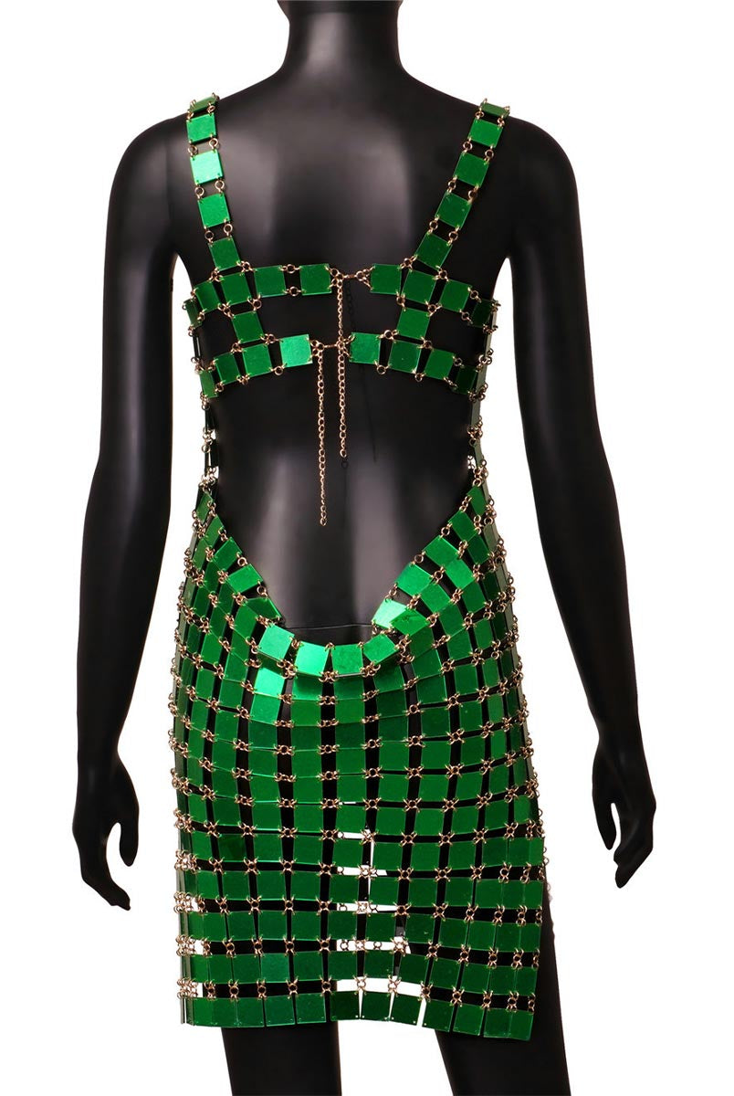 Casual Acrylic Sequin Club Style Dress