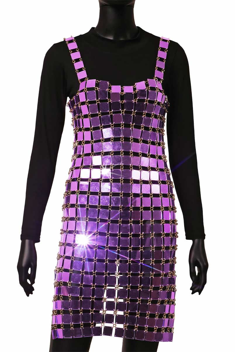 Sparkling Acrylic Sequin Dress for Club Wear
