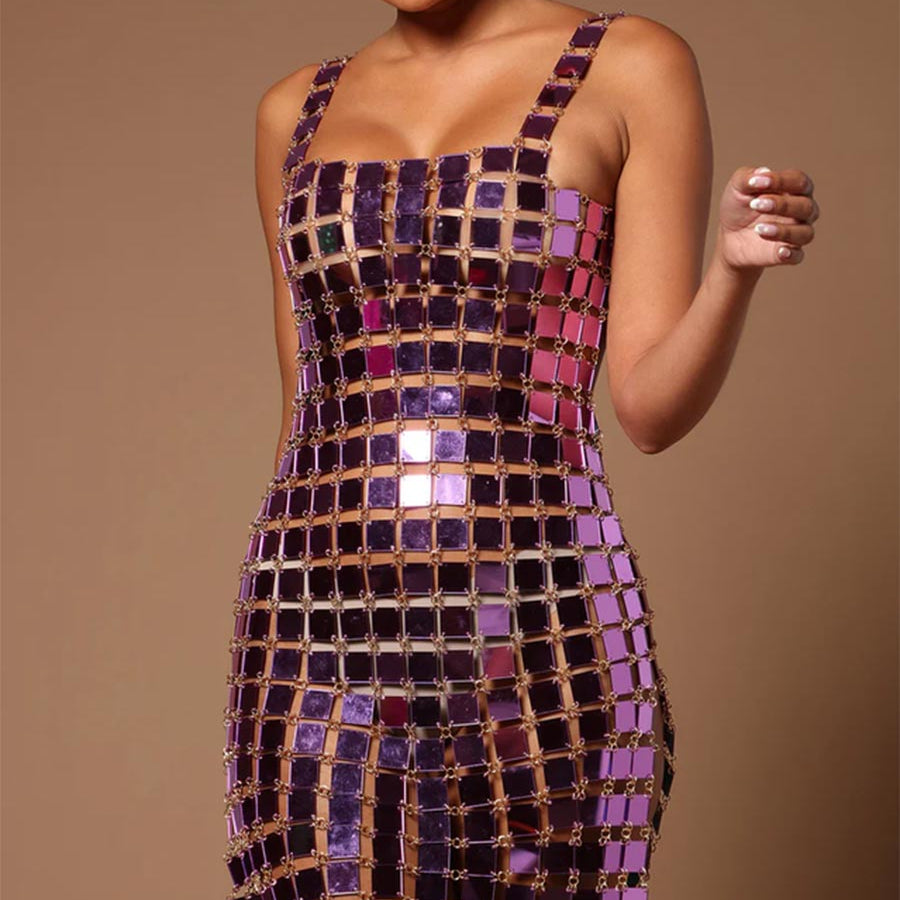 Casual Dress with Acrylic Sequins for Clubbing