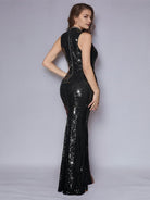 Mermaid Gown - Wrap Sequin High-Waist High-Slit