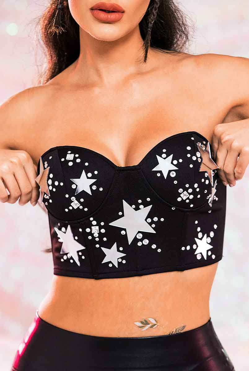 sparkly bandeau bra