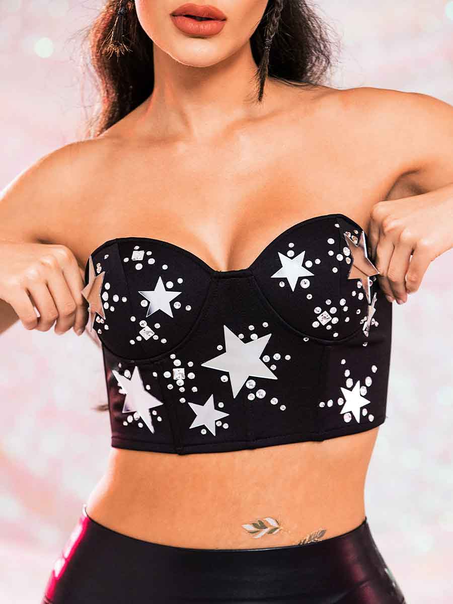 sparkly bandeau bra