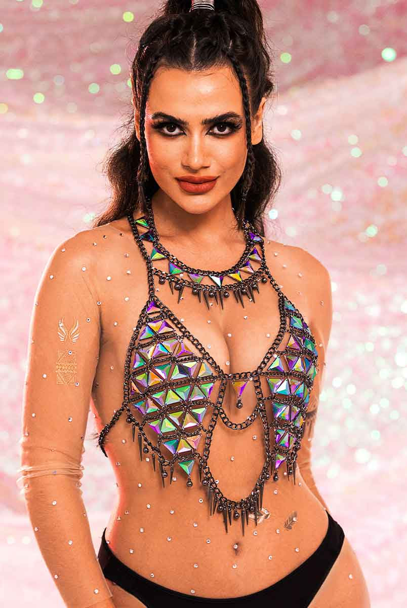 glitter bra top