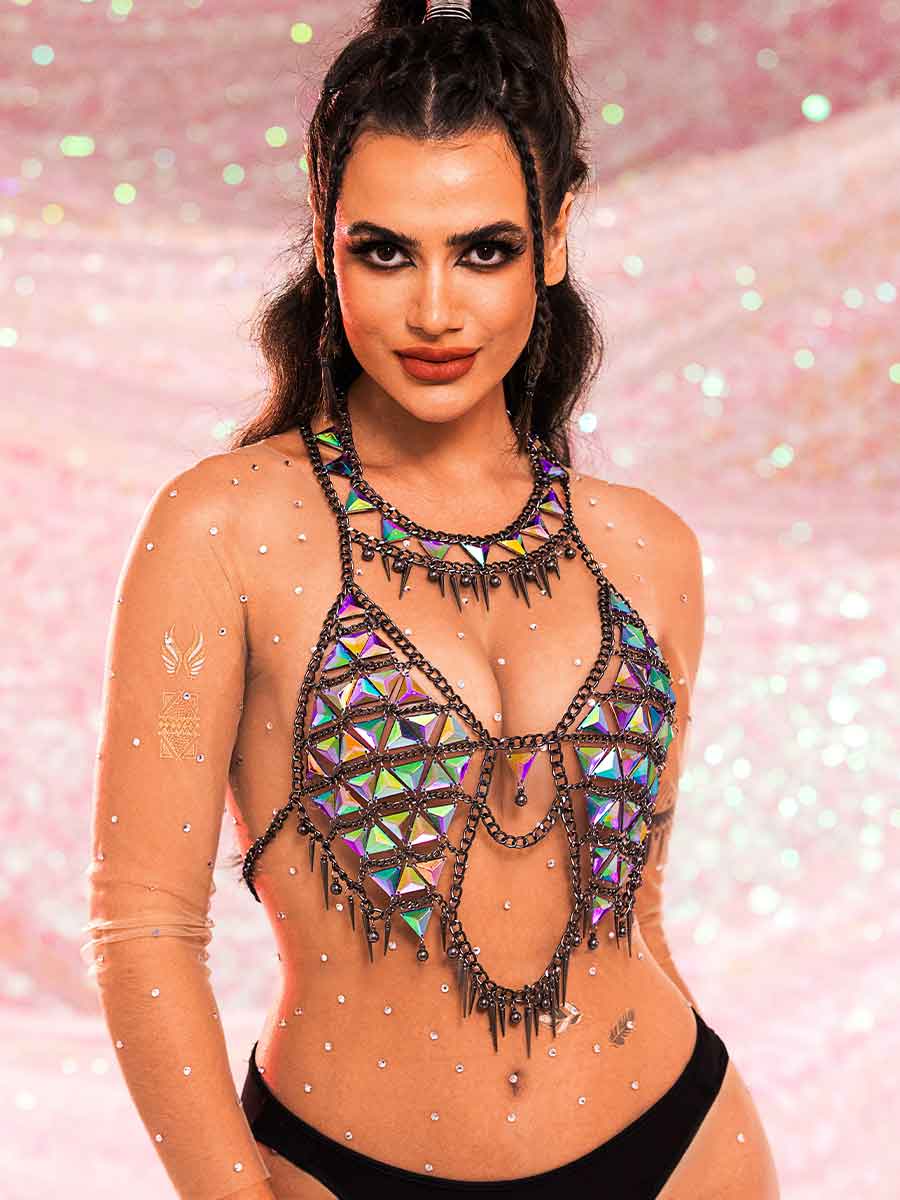 glitter bra top