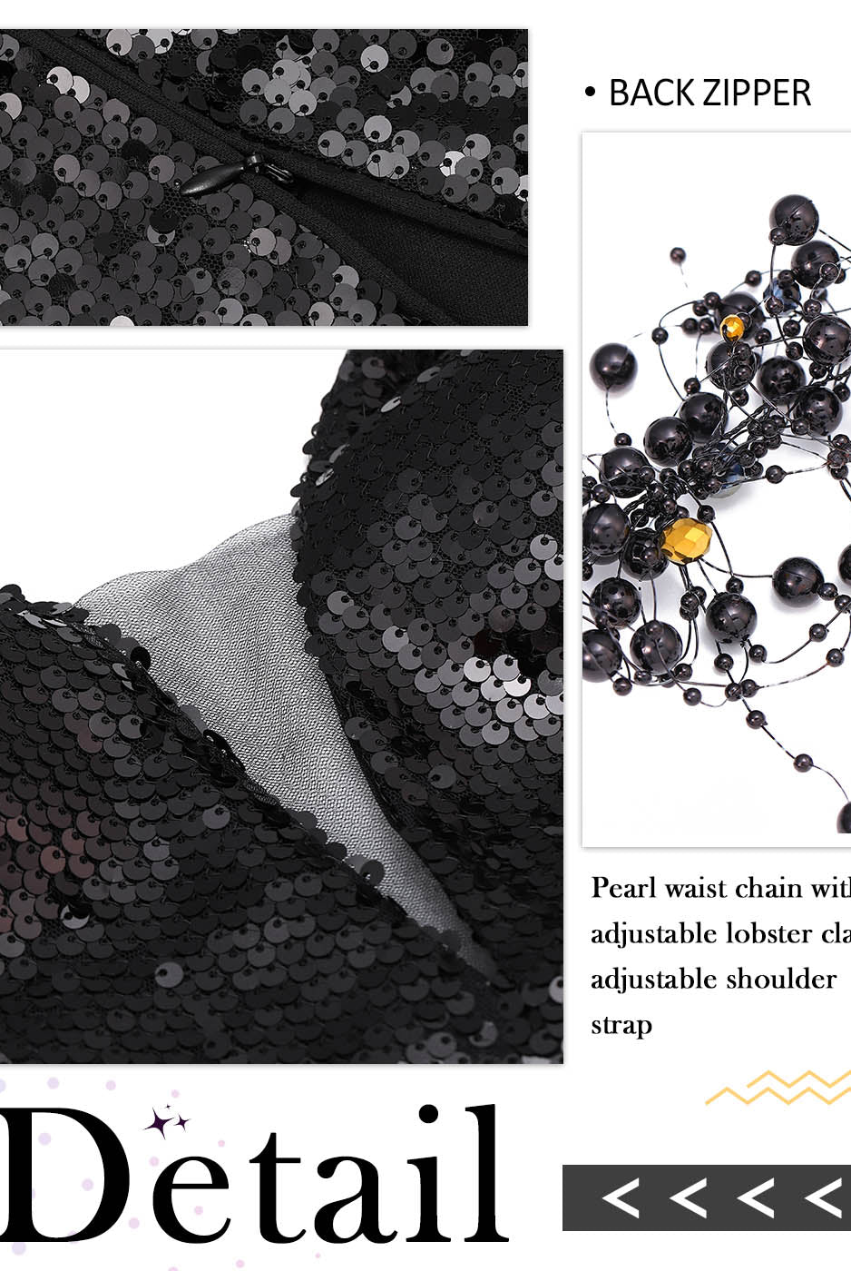 Black Glitter Sling Dress