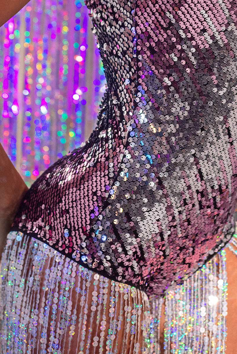 sequin tassel bodysuit