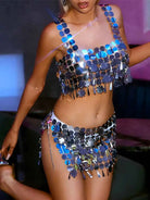 Acrylic silver sequins two-piece set