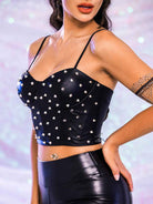 Studded Corset - Black Punk Style Camisole Bra