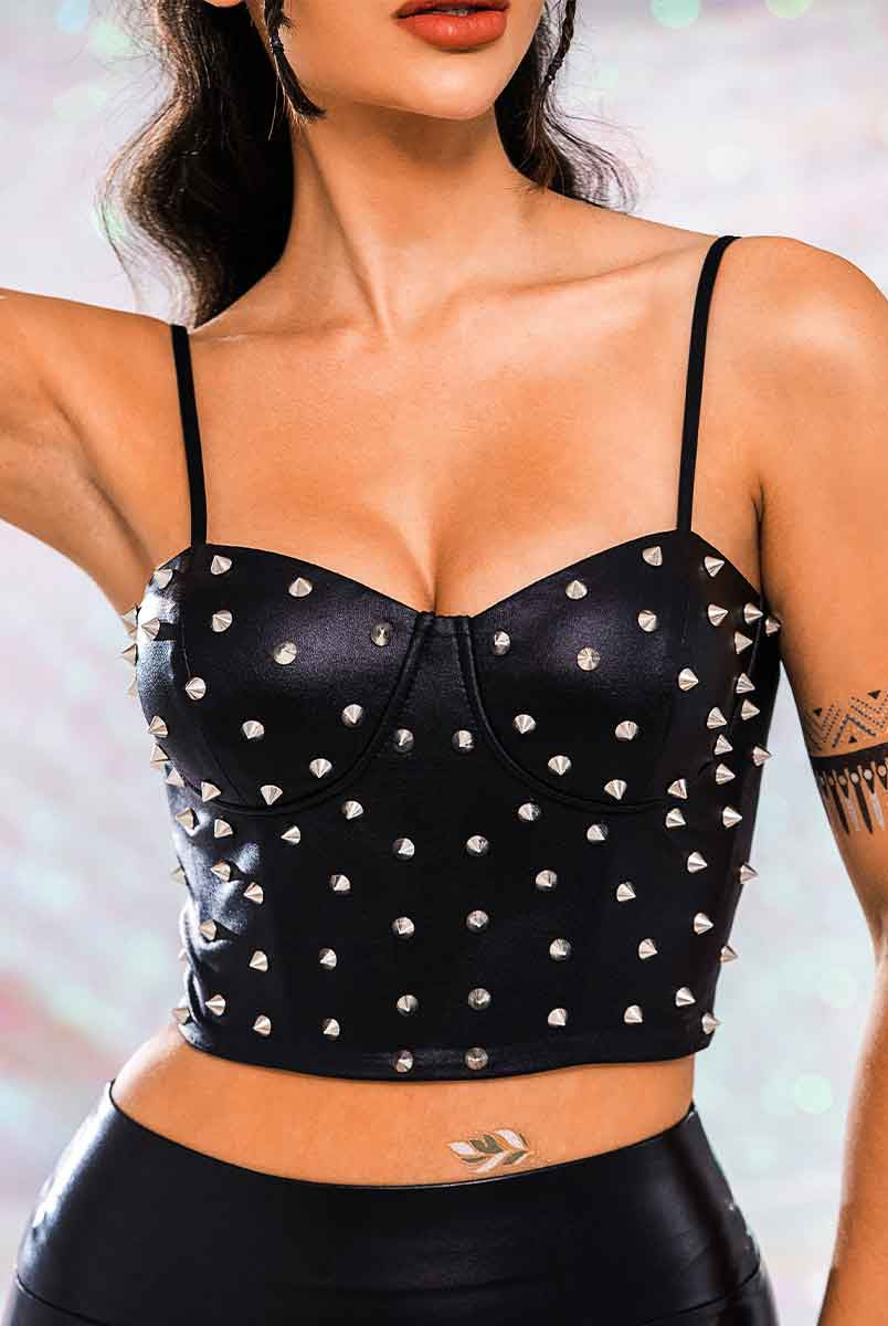 Black studded corset