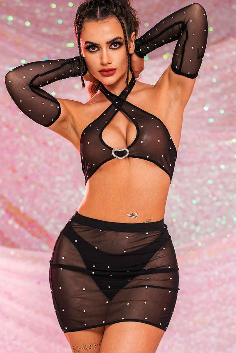 rhinestone mesh set