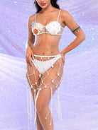 White rope mesh skirt