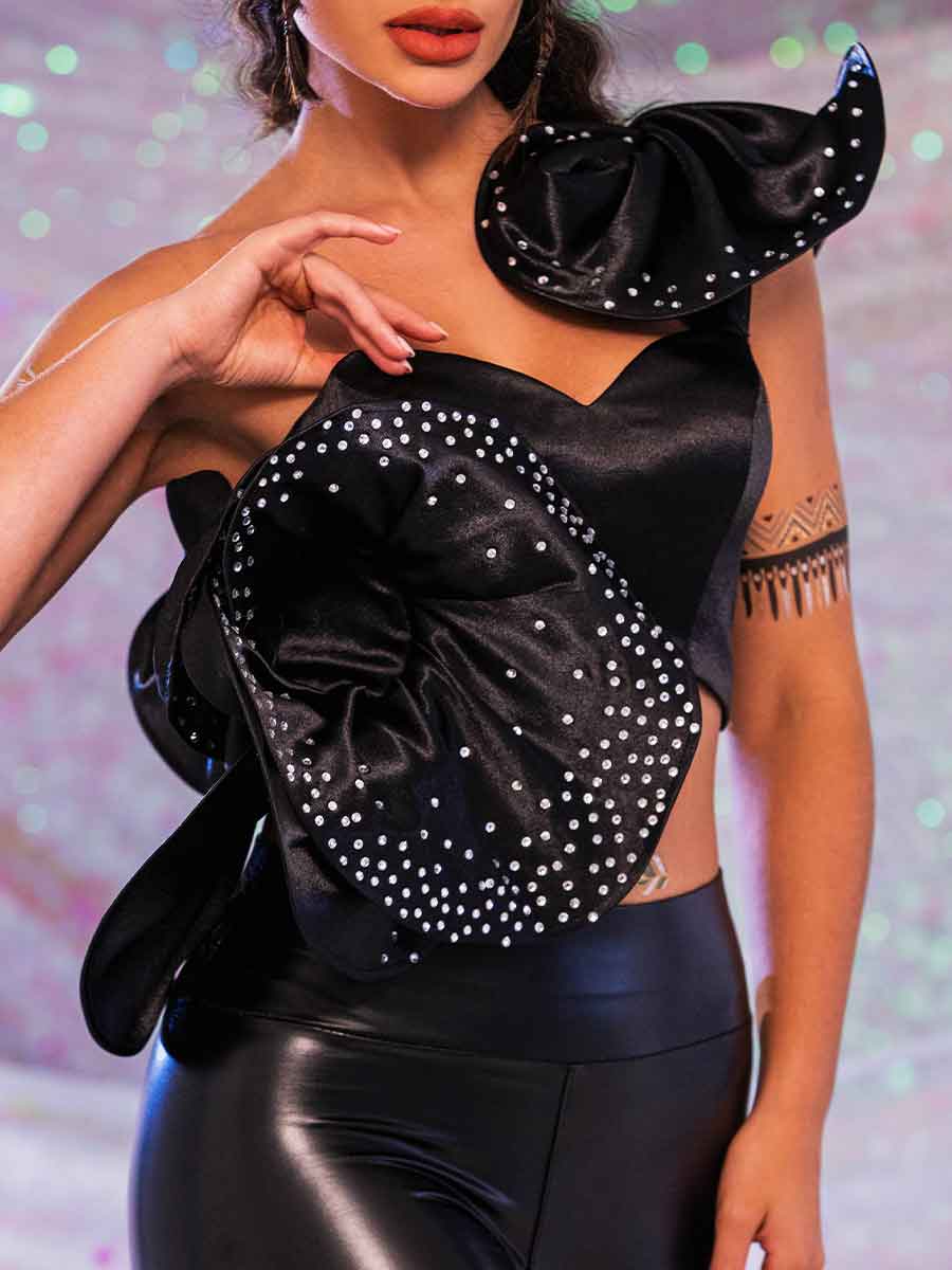 black rhinestone top