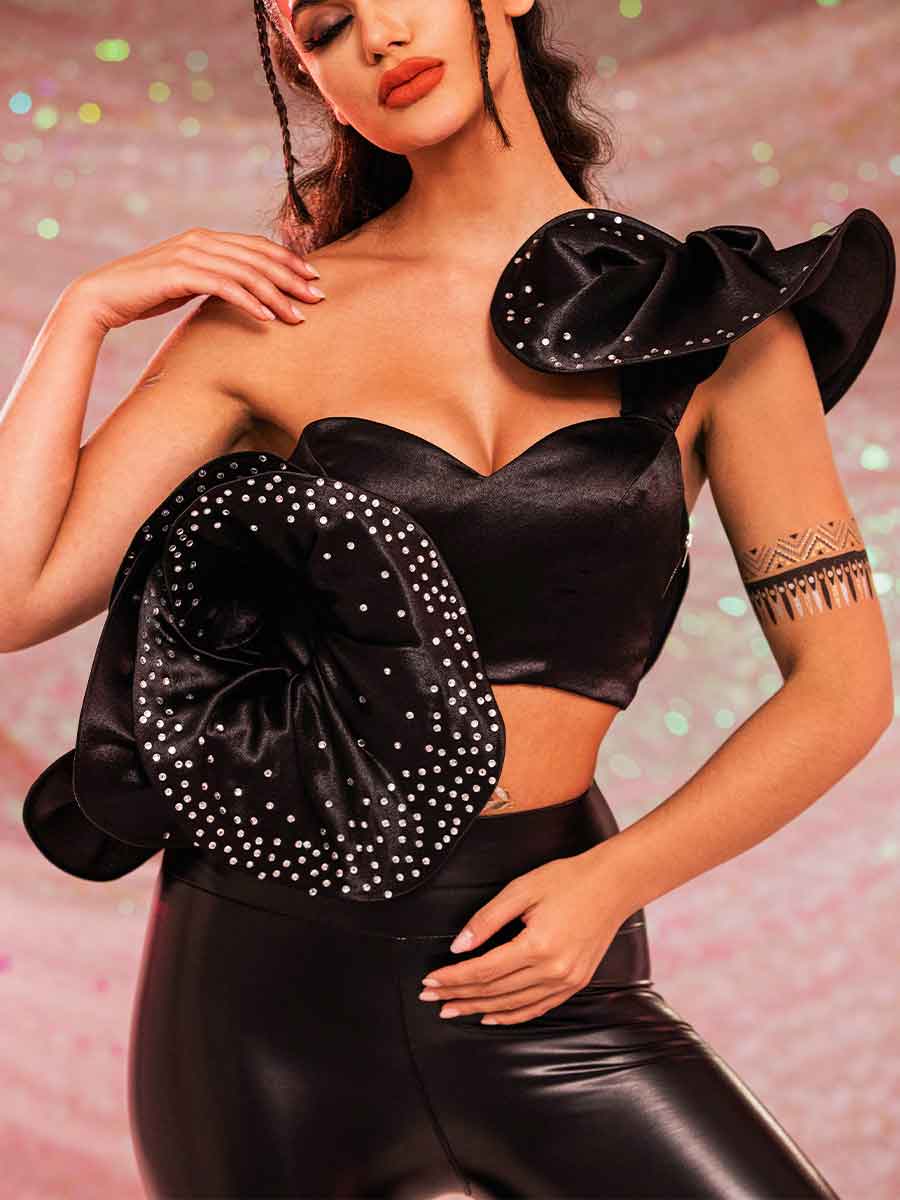 Rhinestone Black Top