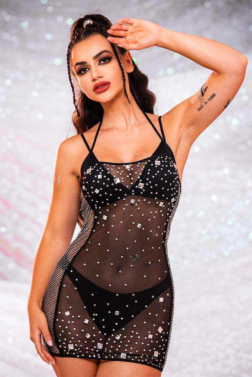 Transparent crystal dress