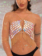 sequin fringe top