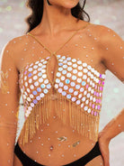 sequin tassel top
