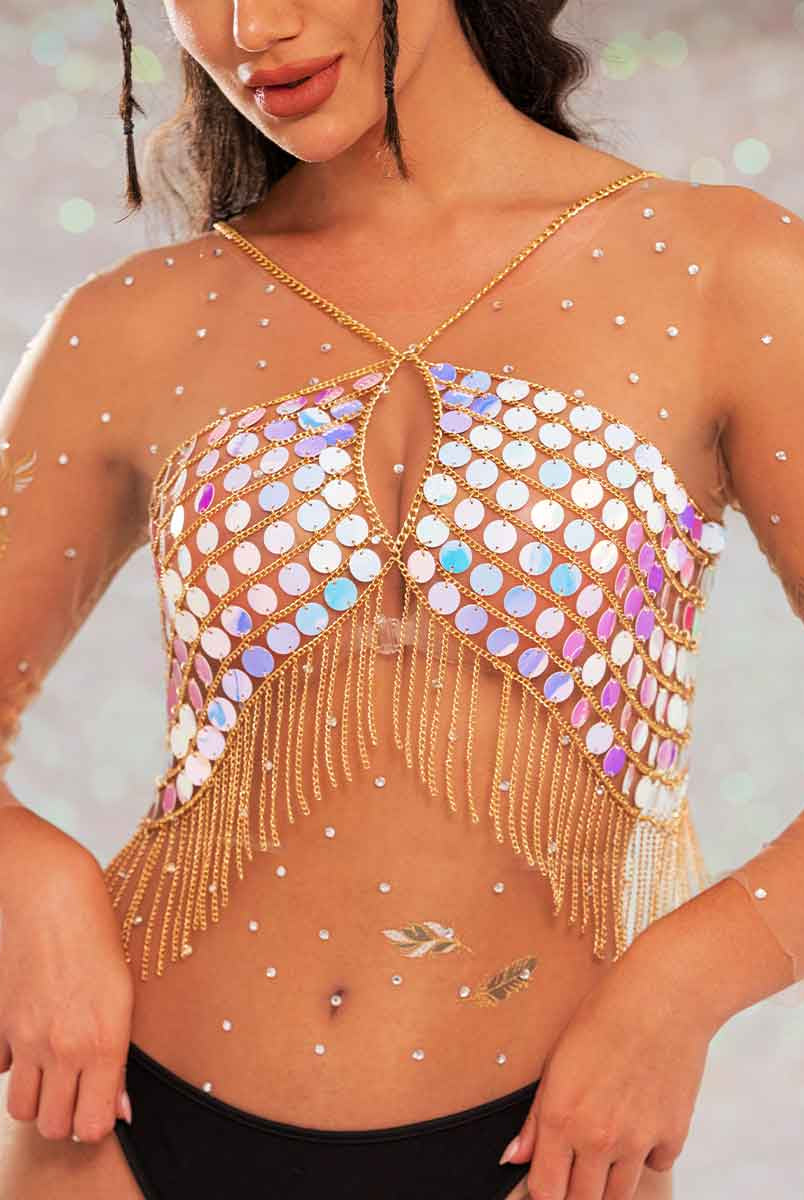 sparkle fringe top