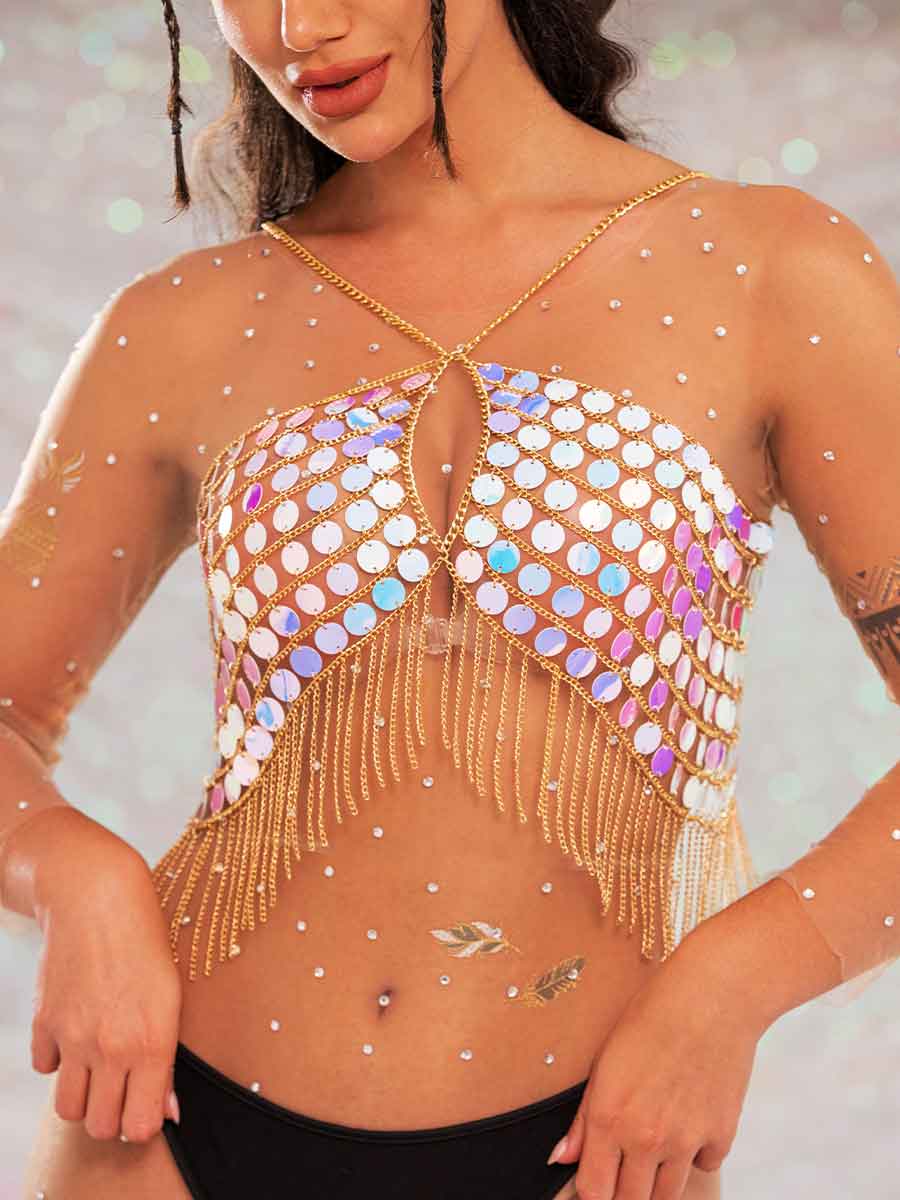 sparkle fringe top