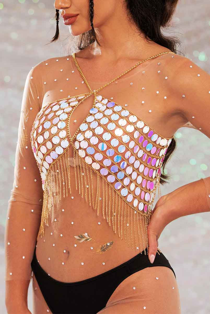 fringe sparkle top
