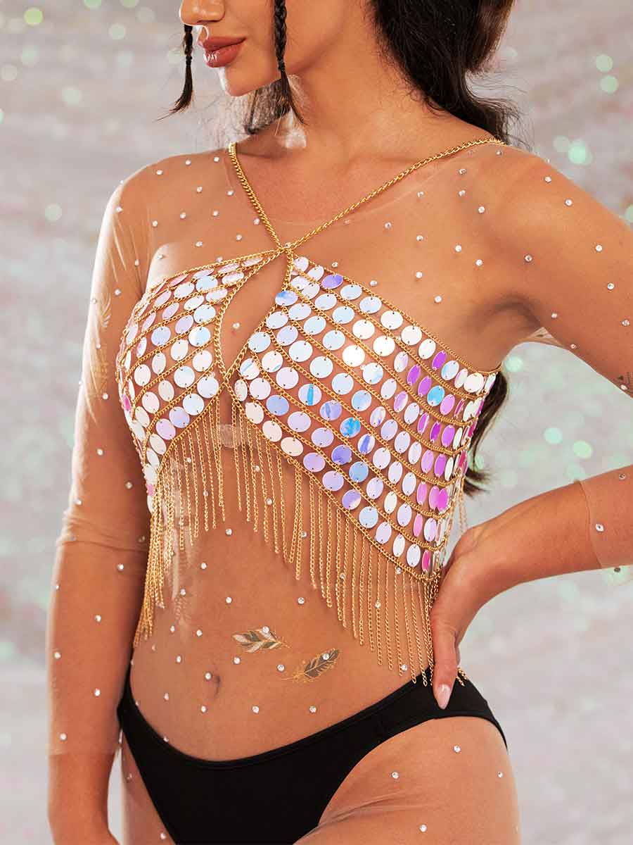 fringe sparkle top