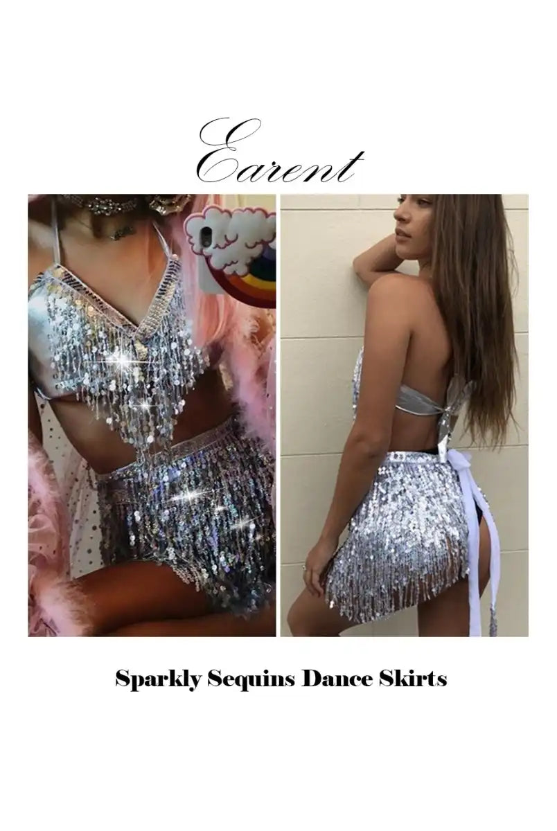 Silver Sequin Tassel Two-piece Set Buyer Show