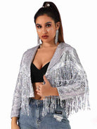glitter tassel jacket
