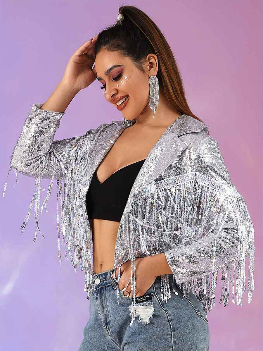 silver bomber jacket womens