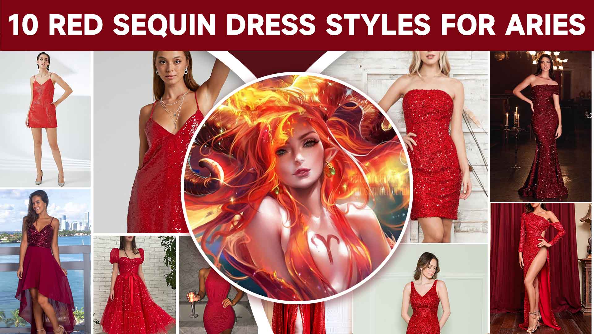10 RED SEQUIN DRESS STYLES FOR ARIES
