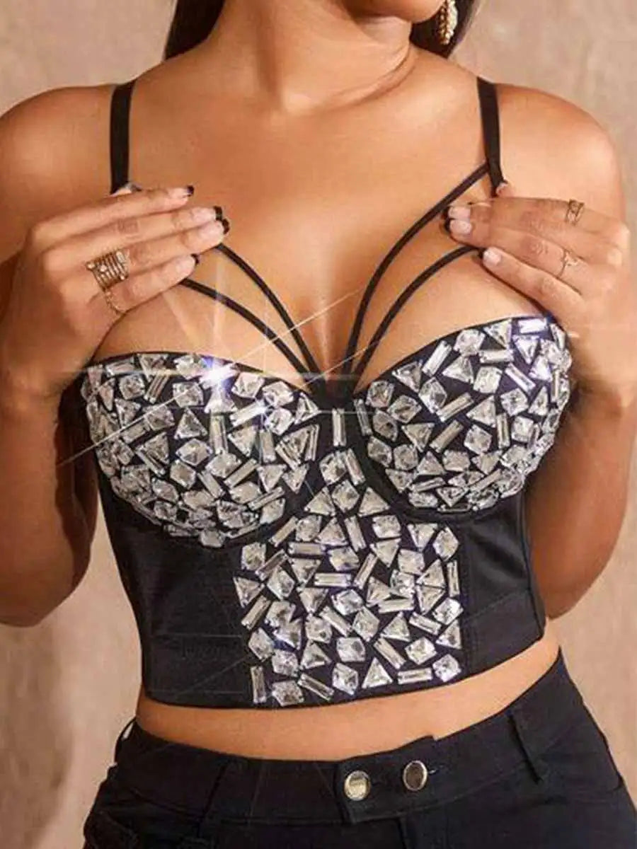 Black Corset Rhinestone