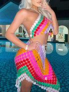 Rainbow Sequin Skirt + Rainbow Sequin Bra Top