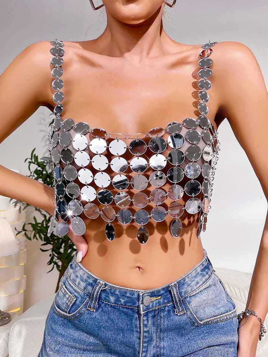 Sequin Bra Silver