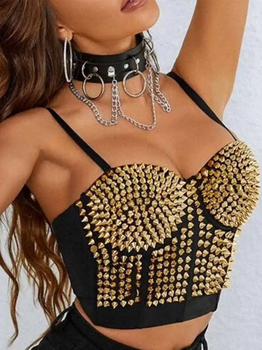 Punk Diamond Rhinestone Bra