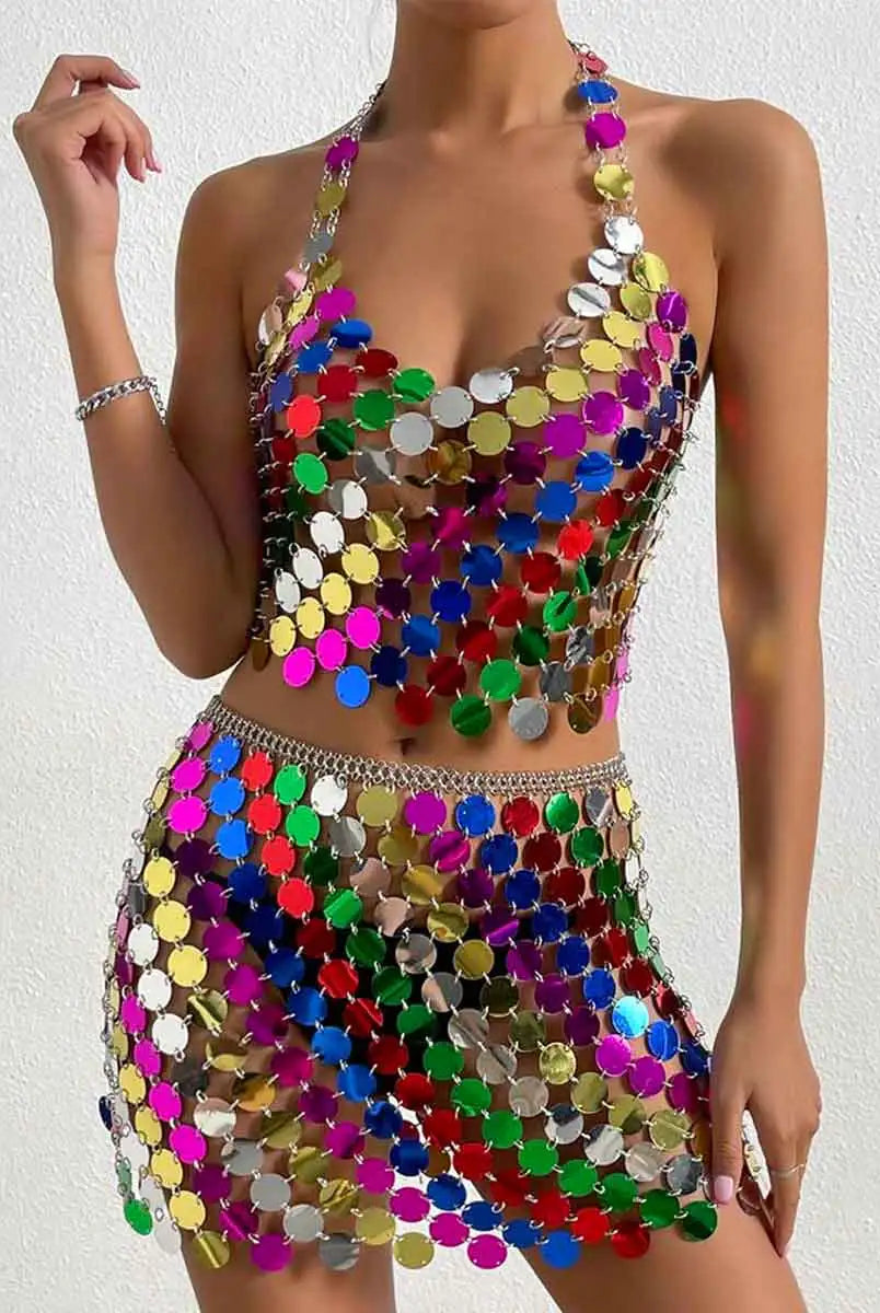 Rainbow Sequin Outfit