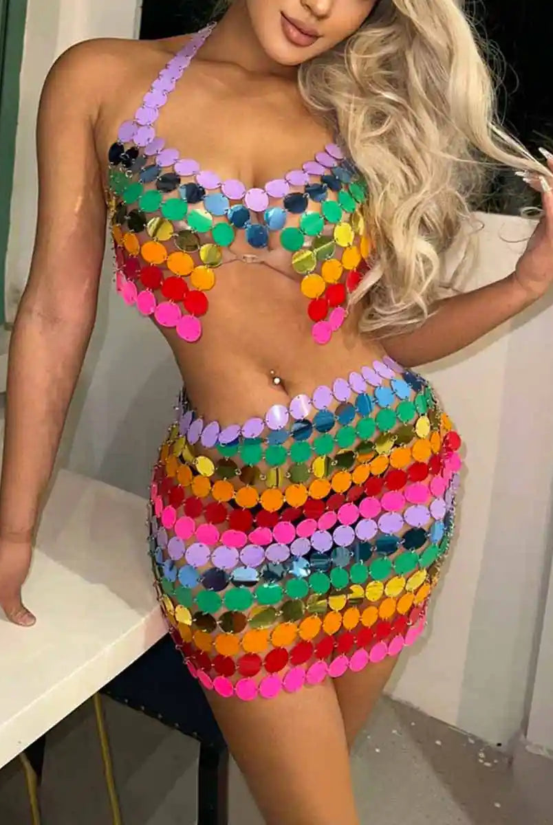 Rainbow Sequin Set