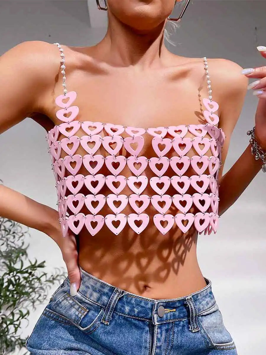 pink sequin tube top
