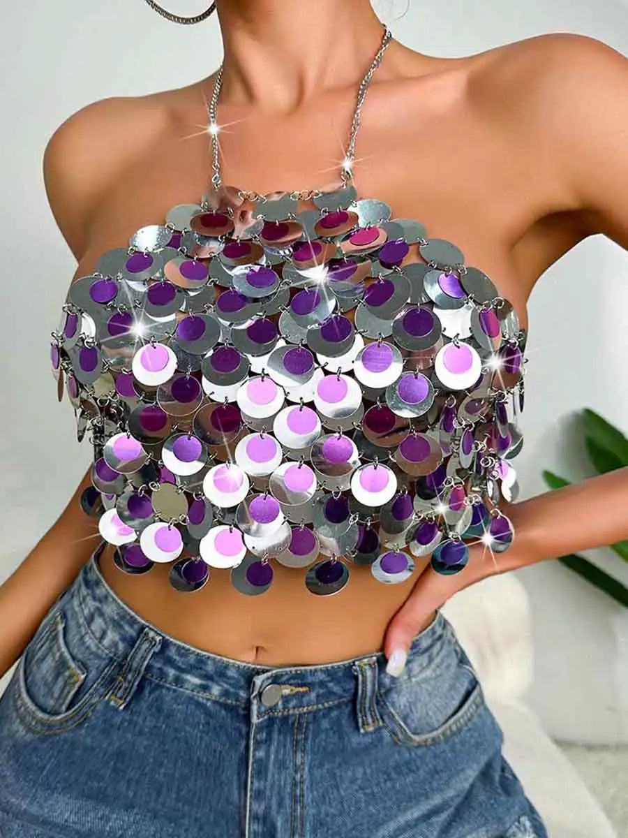 Silver Sequin Bralette