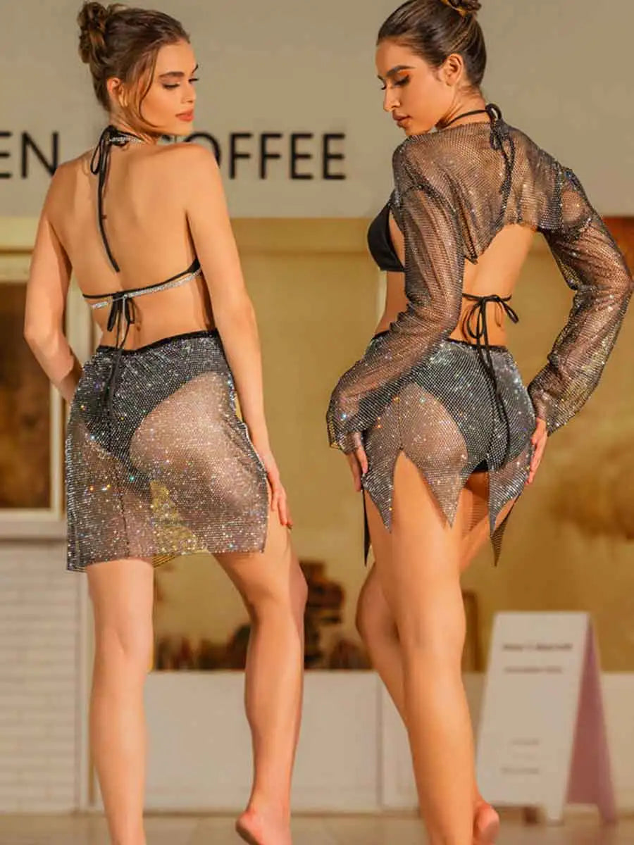 rhinestone pants outfit set