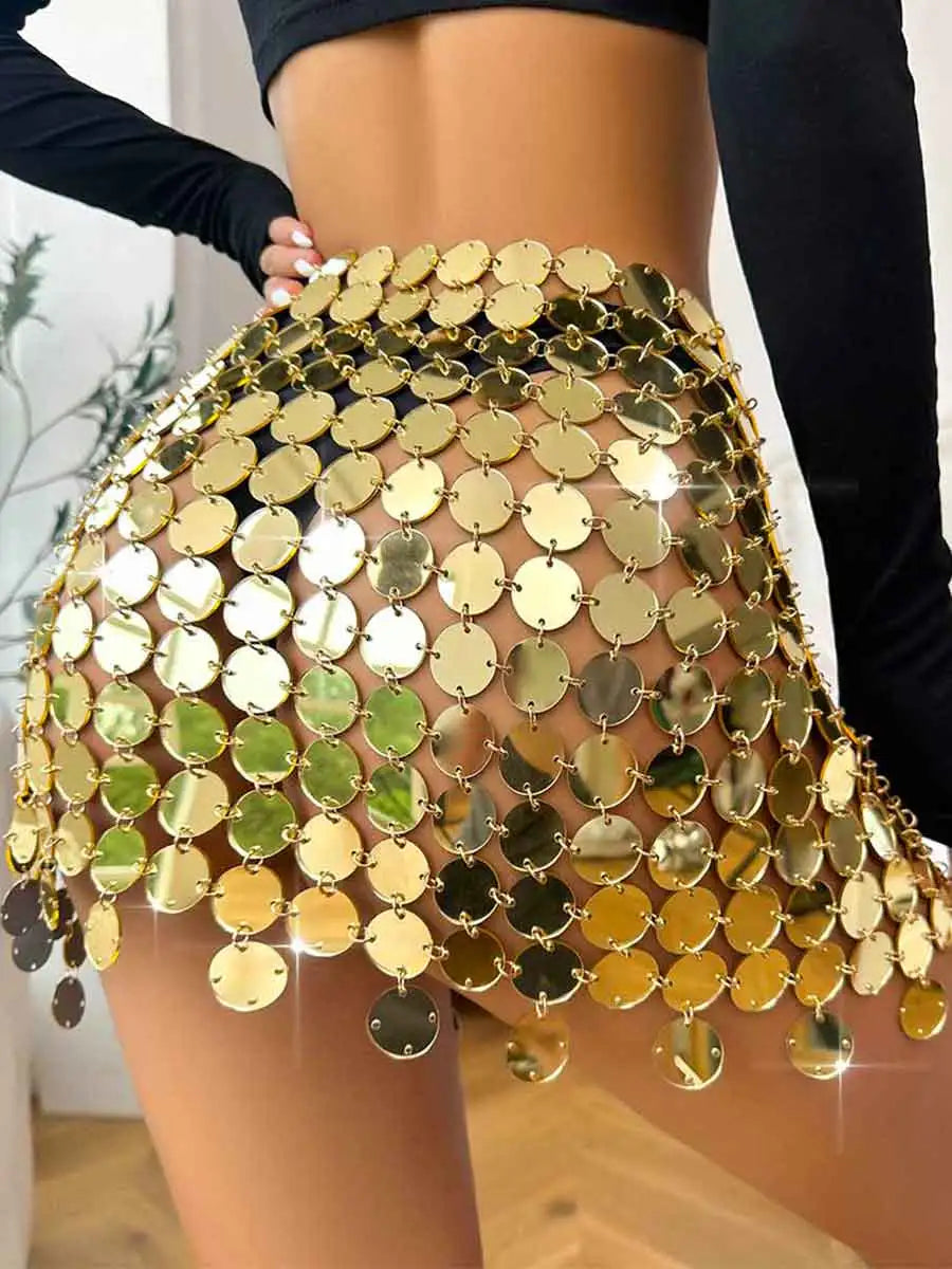 gold disco skirt