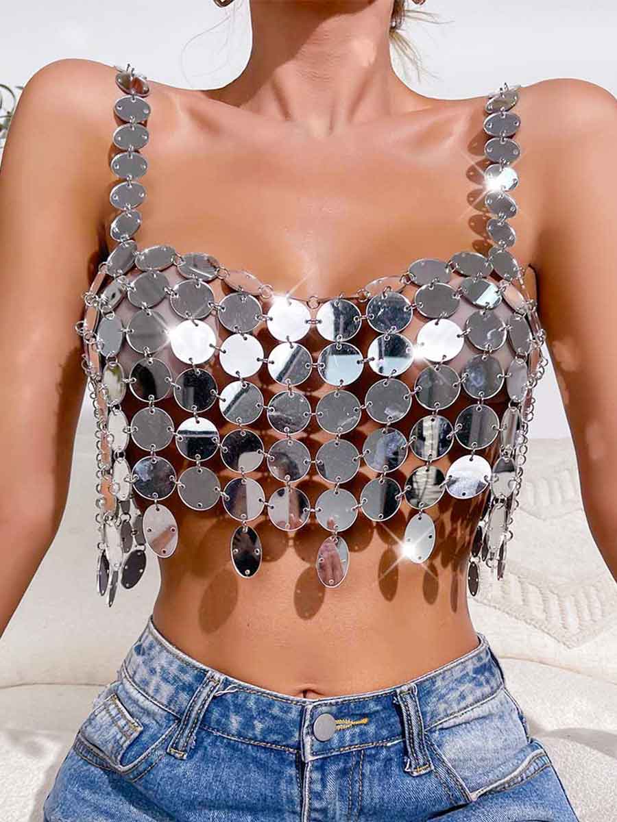 silver sequin bras