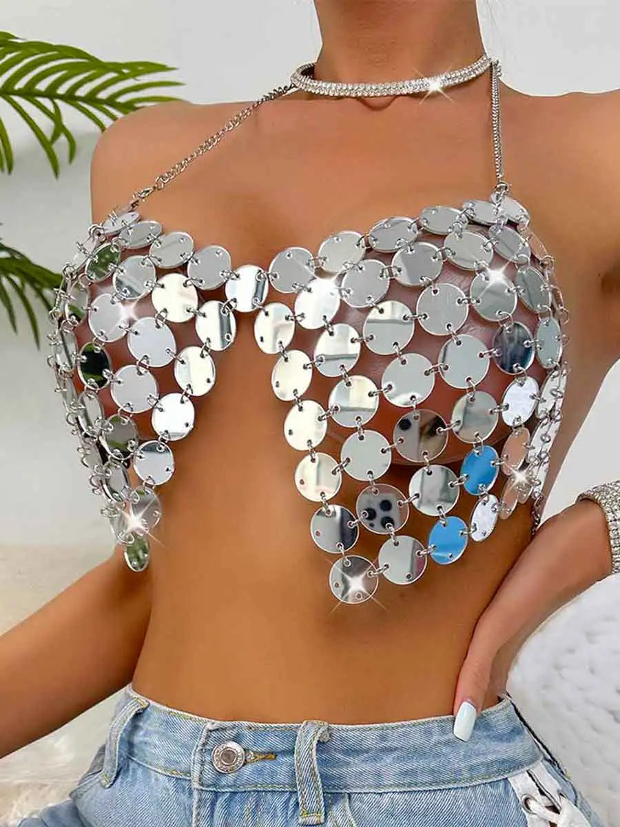 silver sequin tank top