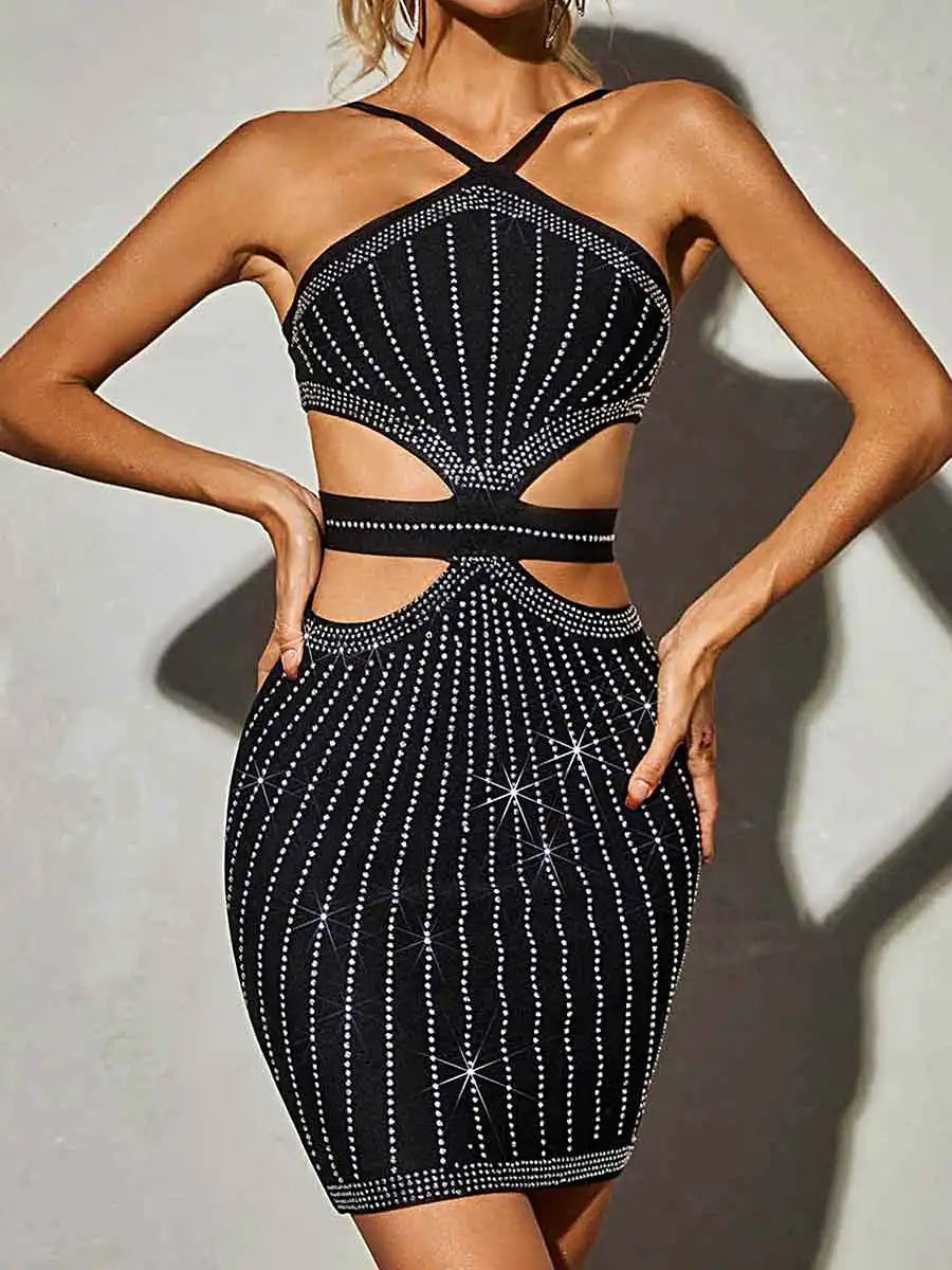 Sexy Rhinestone Bandage Dress