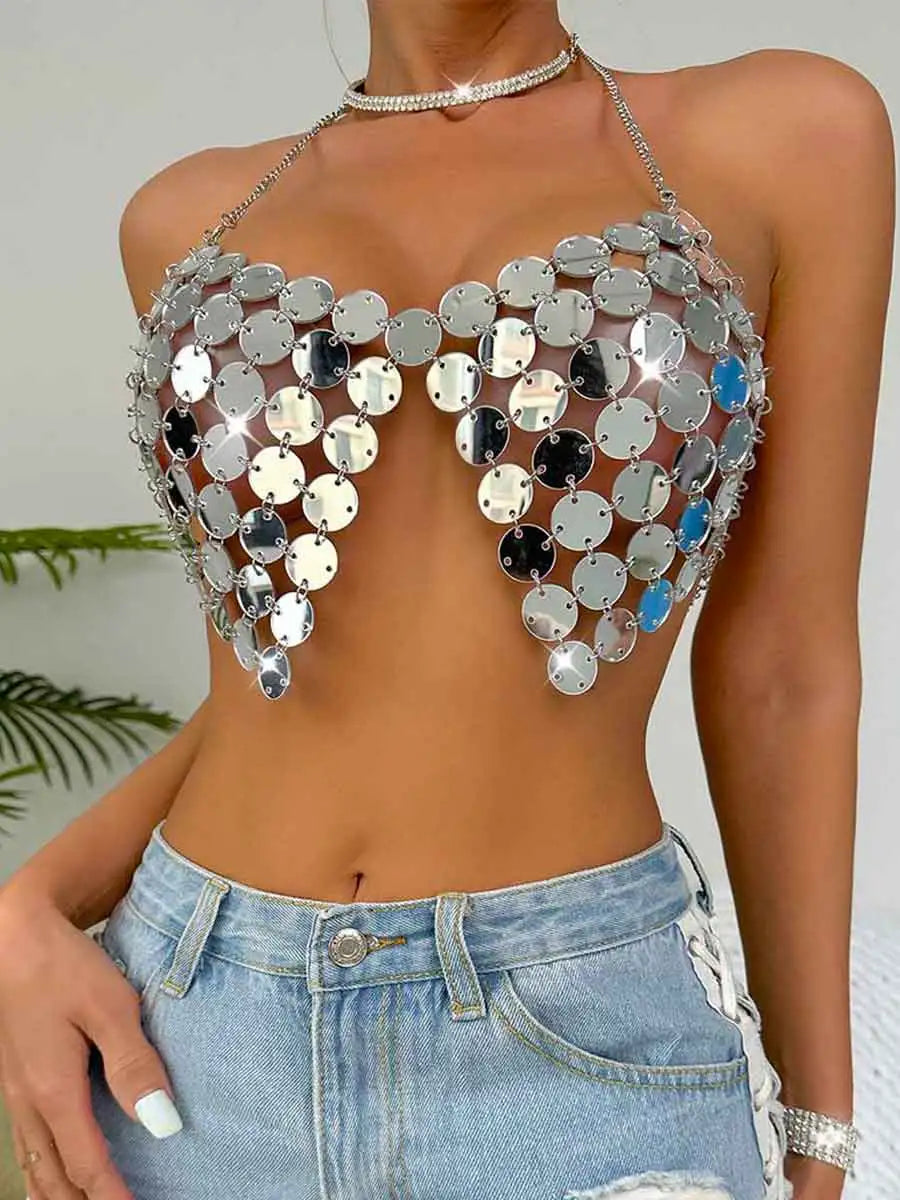 sequin disco top