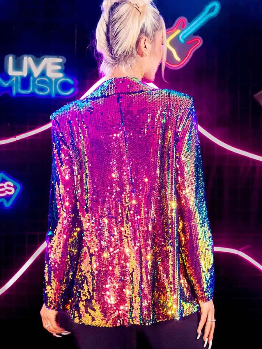 Women's Burgundy Sequin Jacket