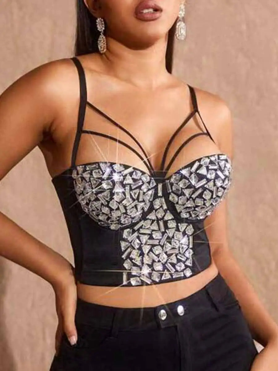 Crystal Rhinestone Corset Top