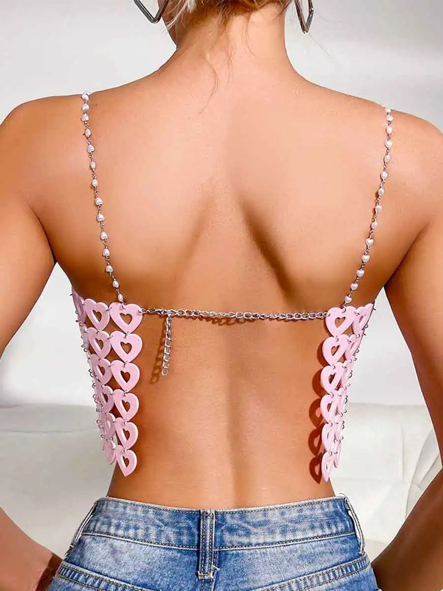 pink sparkly tube top