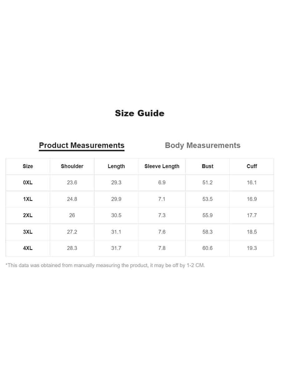 plus size rhinestone shirts size chart