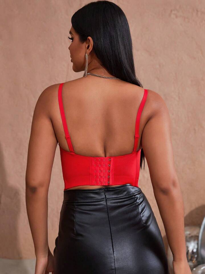 Red Rhinestone Party Top