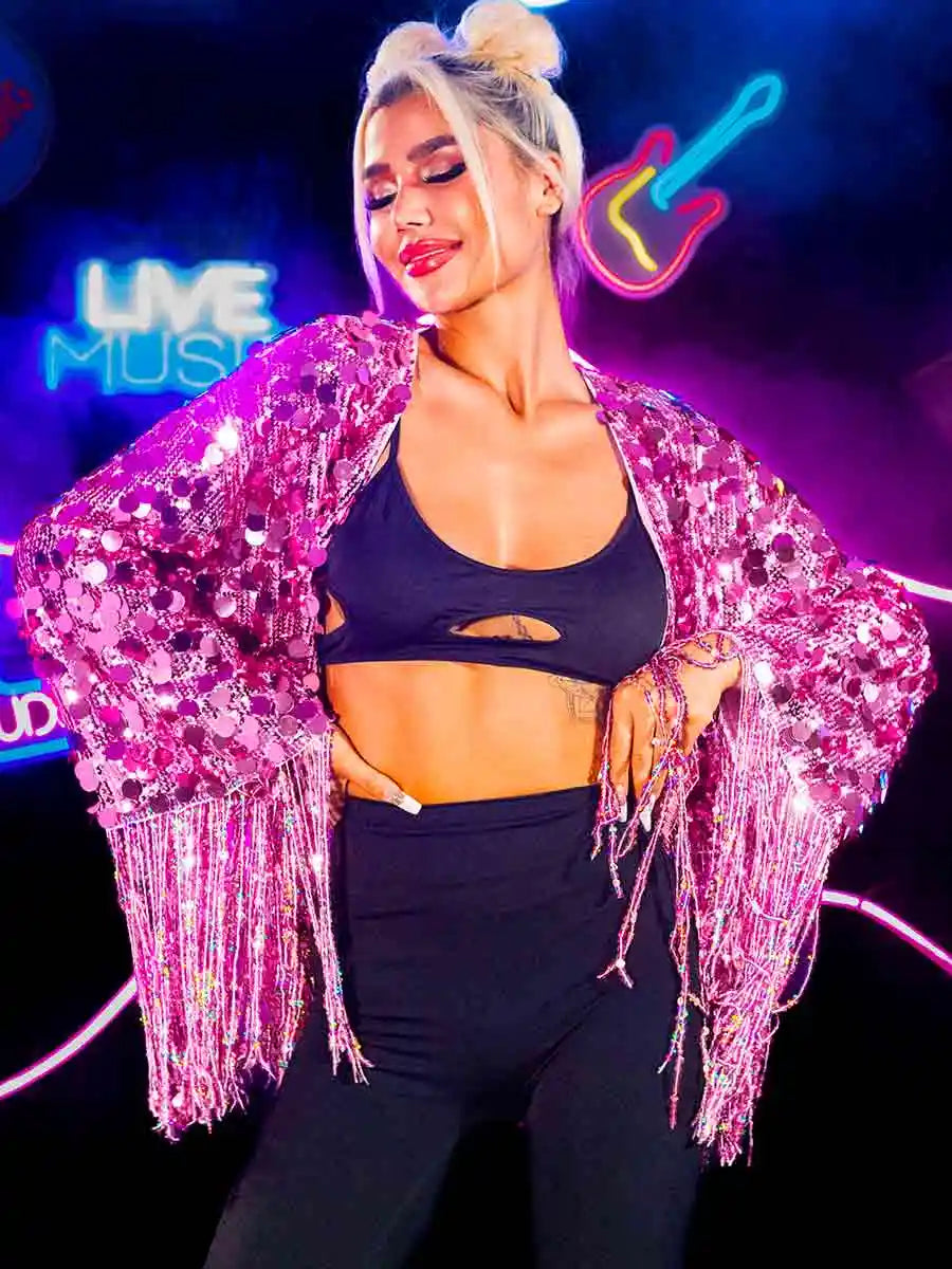 Pink Fringe Sequin Jacket
