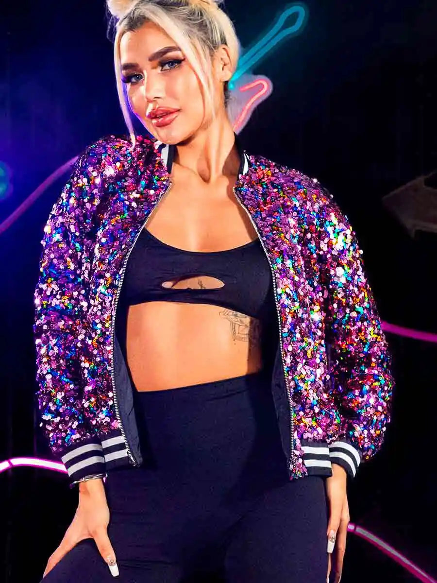 sequin purple jacket