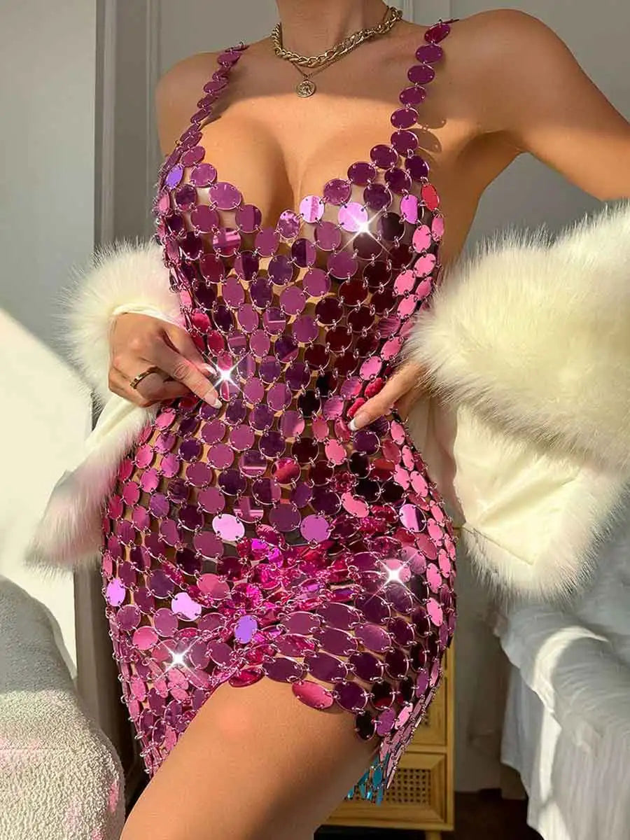 Bright Pink Sequin Dress